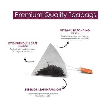 Darjeeling Summer Flush Tea Bags – 40 Tea Bags | Premium Leaf Tea (Premium Pyramid Teabags) - saffroncup